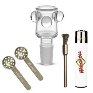 4-Piece Glass Bong Bowl Set with 14.5mm Joint and Nubs