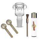 4-Piece Glass Bong Bowl Set with 14.5mm Joint and Nubs