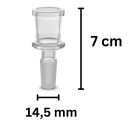 Bong Glas Kopf 14,5 mm Schliff Zylinder Heavy 3-teiliges Set