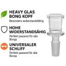 Bong Glas Kopf 14,5 mm Schliff Zylinder Heavy 3-teiliges Set