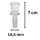 Bong Glas Kopf 14,5 mm Schliff Zylinder Heavy 3-teiliges Set