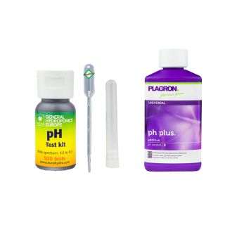 GHE pH-Testkit + 500 ml Plagron pH-Plus