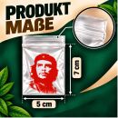 100 x Che Red Design Zip Bags 5 x 7 cm - Resealable Plastic Pouches