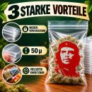 100 x Che Red Design Zip Bags 5 x 7 cm - Resealable Plastic Pouches