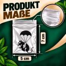 100 x Baggys Zip Beutel 5 x 7 cm Fallschirm Ratte – Design Druckverschlussbeutel