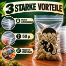 100 x Baggys Zip Beutel 5 x 7 cm Fallschirm Ratte – Design Druckverschlussbeutel