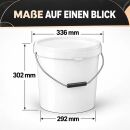 Eimer mit Deckel 20 Liter Weiß – Pflanzeneimer Robust