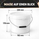 Eimer mit Deckel 5 Liter Weiß – Pflanzeneimer Robust