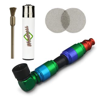 Coloured Metall-Pfeife 10 cm – 4-teiliges Set