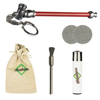 Metall Pfeife mit Schlüsselanhänger 12 cm – 5-teiliges Set