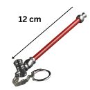 Metall Pfeife mit Schlüsselanhänger 12 cm – 5-teiliges Set