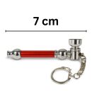 Metall Pfeife mit Schlüsselanhänger 7 cm