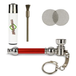 Metal Pipe with Keychain 7 cm – 4-Piece Set