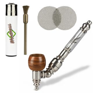 Angled Screw Pipe 13 cm Metal Wood – 4-Piece Set