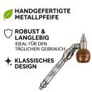 Angled Screw Pipe 13 cm Metal Wood – 4-Piece Set