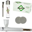 Glas-Pfeife mit Aktivkohlefilter 5-teiliges Set –...