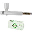 Glas-Pfeife mit Aktivkohlefilter 2-teiliges Set –...