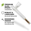 Glass Pipe with Activated Carbon Filter - 4-Piece Set - Glass Smoking Pipe Set