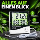 Digitales Hygrometer mit Außensensor – Thermometer Außen