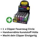 1x Clipper Silikon Hülle Circle Leaves FF – Feuerzeug Schutzhülle