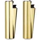 1x Clipper Metall Hülle Micro Gold – Feuerzeug Schutzhülle