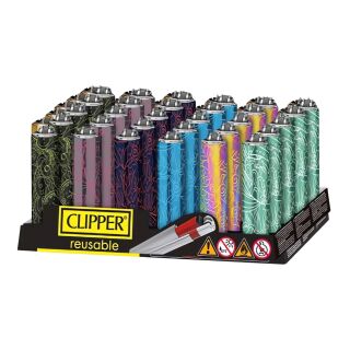 1x Clipper Metall Hülle Micro Line Flowers – Feuerzeug Schutzhülle