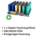 1x Clipper Metall Hülle Micro Solid Mix – Feuerzeug Schutzhülle