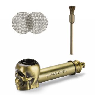 Metal Skull Pipe 8.5cm - 3-Piece Set