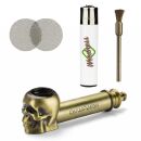Metall Pfeife Skull Pipe 8,5 cm 4-teiliges Set