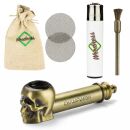 Metall Pfeife Skull Pipe 8,5 cm 5-teiliges Set