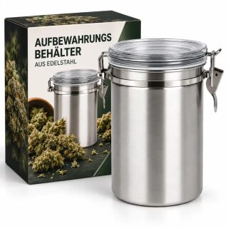 Luftdichter Metall Behälter 1150 ml – Aromadose Aufbewahrung