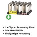 1x Clipper Metal Case Micro Silver – Lighter Case