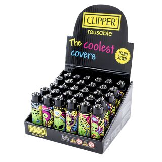 1x Clipper Silikon Hülle Trippy Alien – Feuerzeug Cover