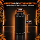 Airontek Aktivkohlefilter 300 m³/h 100 mm Flansch – 250 mm Geruchsfilter Growzelt