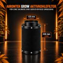 Airontek Aktivkohlefilter 300 m³/h 125 mm Flansch – 250 mm Geruchsfilter Growzelt