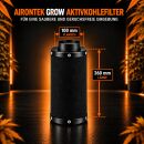 Airontek Activated Carbon Filter 425 m³/h 100 mm Flange - 360 mm Odor Filter for Grow Tent