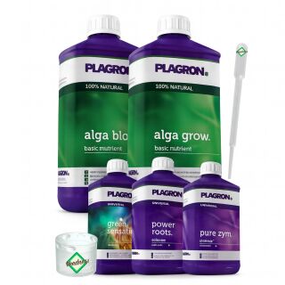 Plagron 5-Piece Organic Grow Fertilizer Set XL – Organic Plant Nutrients