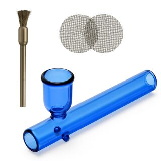 Glass Pipe Kawumm in Blue 10 cm – 3-Piece Set