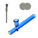 Glas-Pfeife Kawumm in Blau 10 cm – 3-teiliges Set