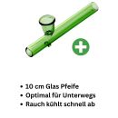 Glas-Pfeife Kawumm in Grün 10 cm