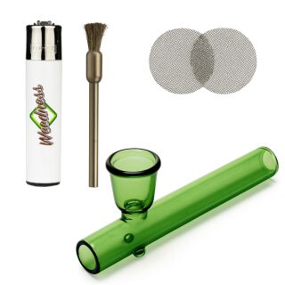 Glas-Pfeife Kawumm in Grün 10 cm – 4-teiliges Set