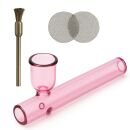 Glas-Pfeife Kawumm in Pink 10 cm – 3-teiliges Set