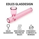 Glas-Pfeife Kawumm in Pink 10 cm – 3-teiliges Set