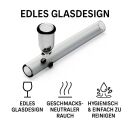 Glas-Pfeife Kawumm in Schwarz 10 cm – 3-teiliges Set