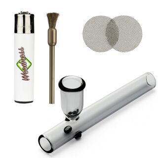 Glass Pipe Kawumm in Black 10 cm – 4-Piece Set