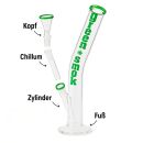 Glas Bong 18,8 mm Schliff Ø 55mm 40 cm hoch Grün