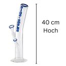 Glas Bong 18,8 mm Schliff Ø 55mm 40 cm hoch Blau