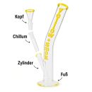 Glas Bong 18,8 mm Schliff Ø 55mm 40 cm hoch Gelb