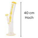 Glas Bong 18,8 mm Schliff Ø 55mm 40 cm hoch Gelb
