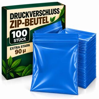 100 Extra Thick Blue Zip Lock Bags 4x6 cm